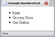 List with bullet points